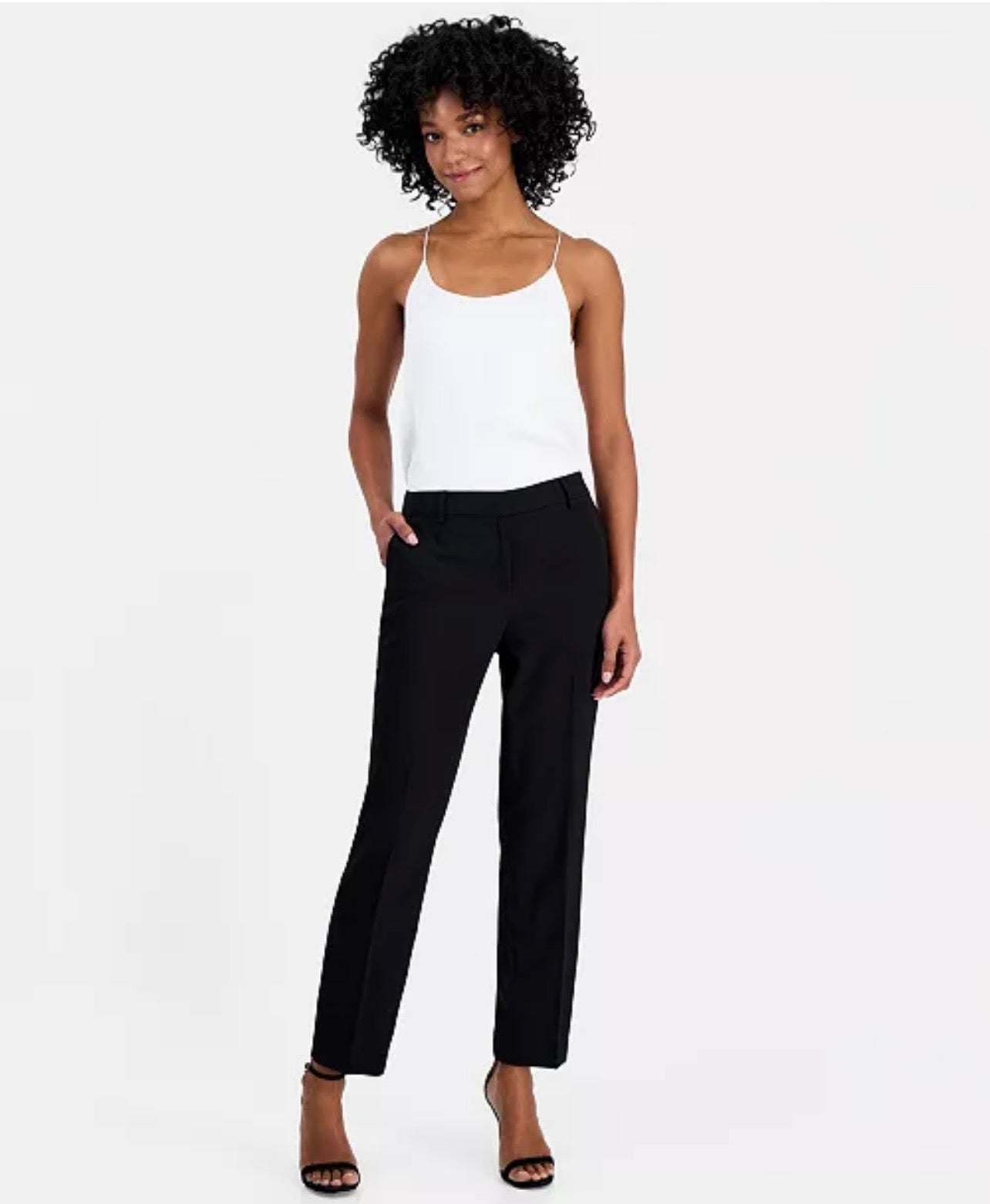 Anne Klein Women's Crepe Grace Mid Rise Straight-Leg Ankle Pants size16 #56