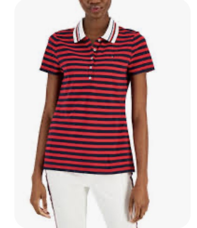 Tommy Hilfiger Women's
Twin-Tipped Striped Polo XLarge #68
