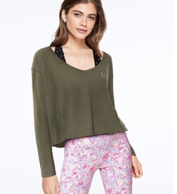 Victoria's Secret PINK Tie Dye Long
Sleeve Cropped T-Shirt Top #25
