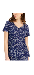 Charter Club Women's Short Sleeve Cotton Essentials Printed Top Size X-Large set 2 #16