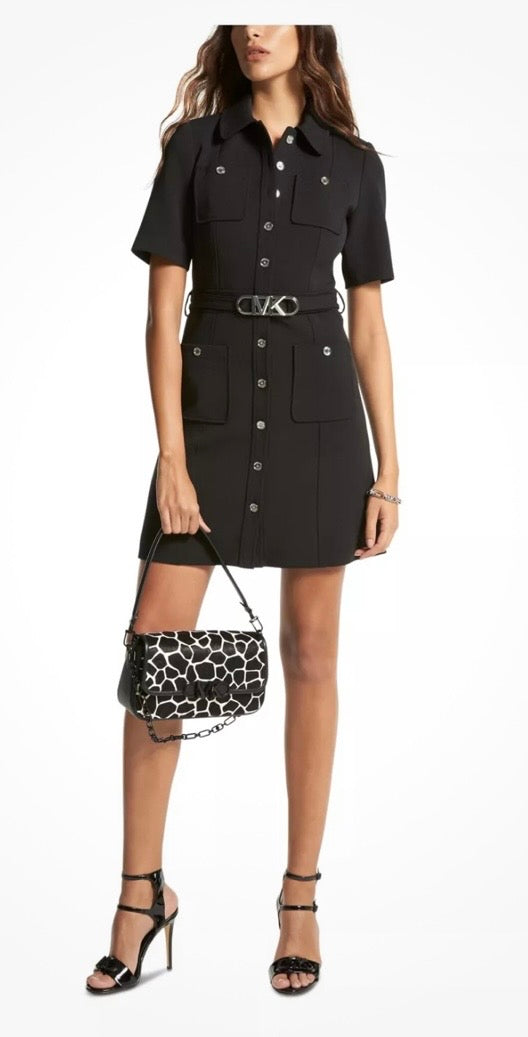 MICHAEL MICHAEL KORS Womens
Black Belted Unlined Short Shirt Dress 2 #61